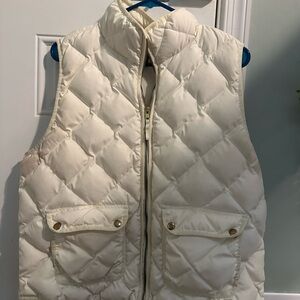 J. Crew Cream Quilted Vest